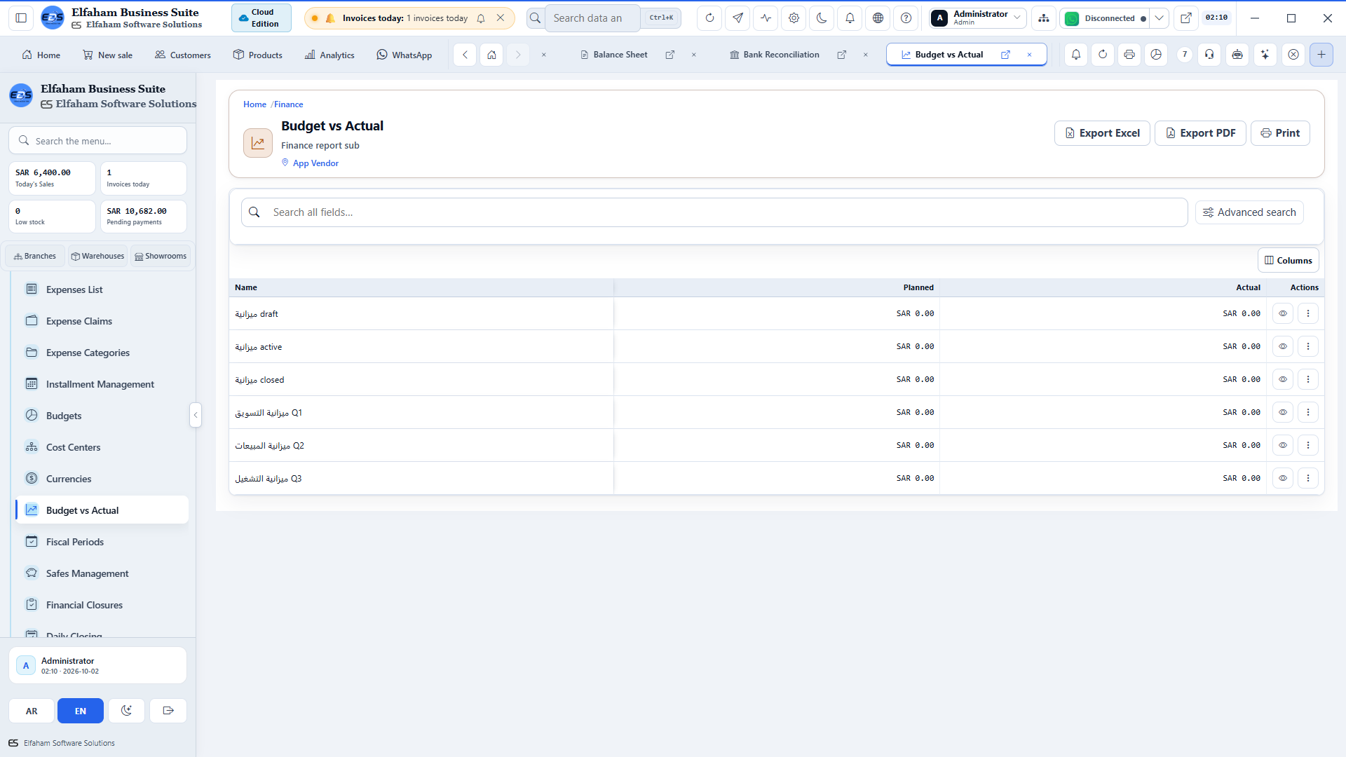 Budget vs Actual Variance - real-time variance analysis and financial guardrails