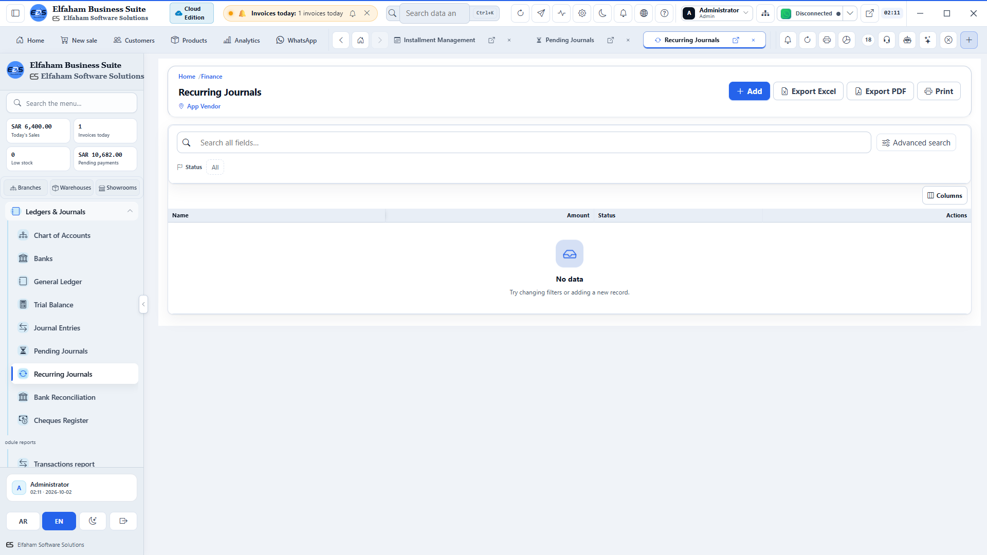Recurring Journal Entries - automated periodic depreciation, rent, and accruals