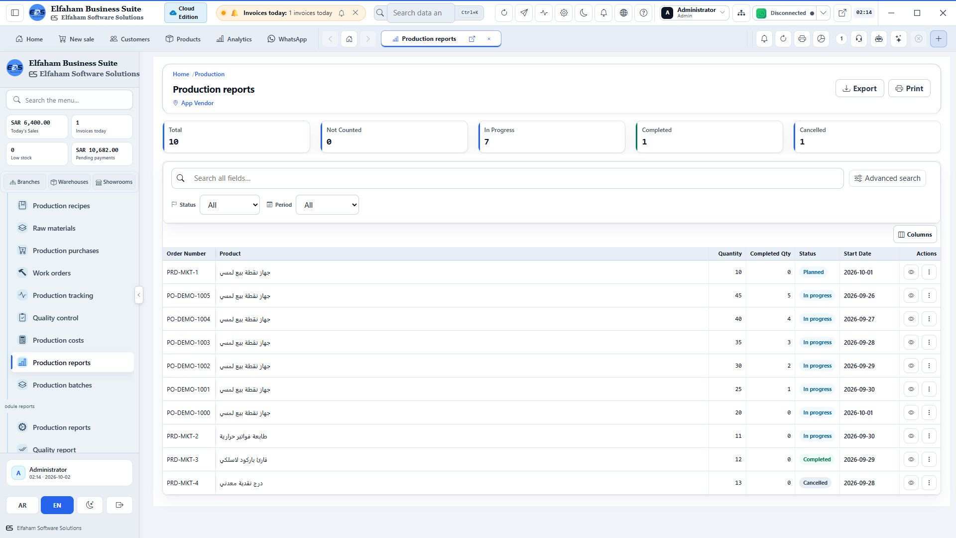 Factory Analytics & Yield Reports - throughput, scrap percentage, and machine yield