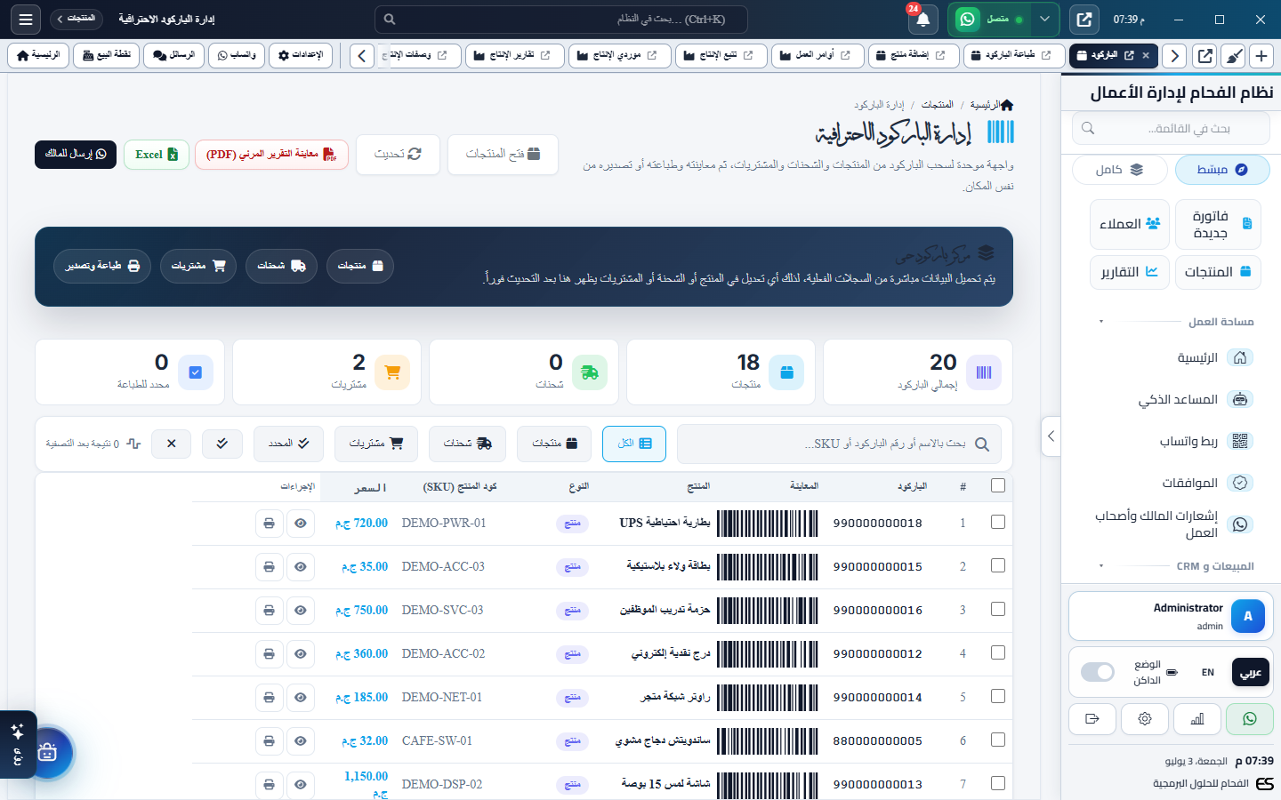 Products Barcodes