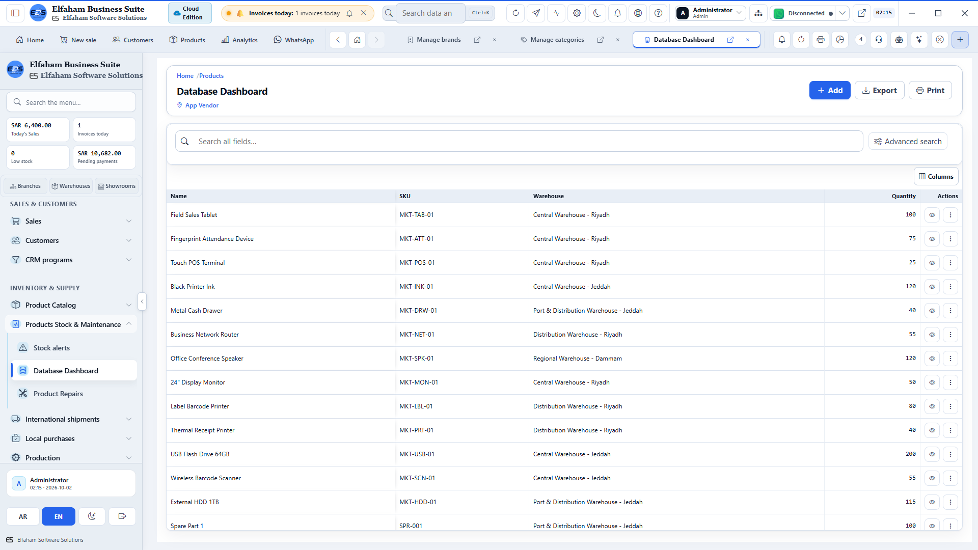 Central Product Database - master SKU registry, specifications, and multi-unit barcoding