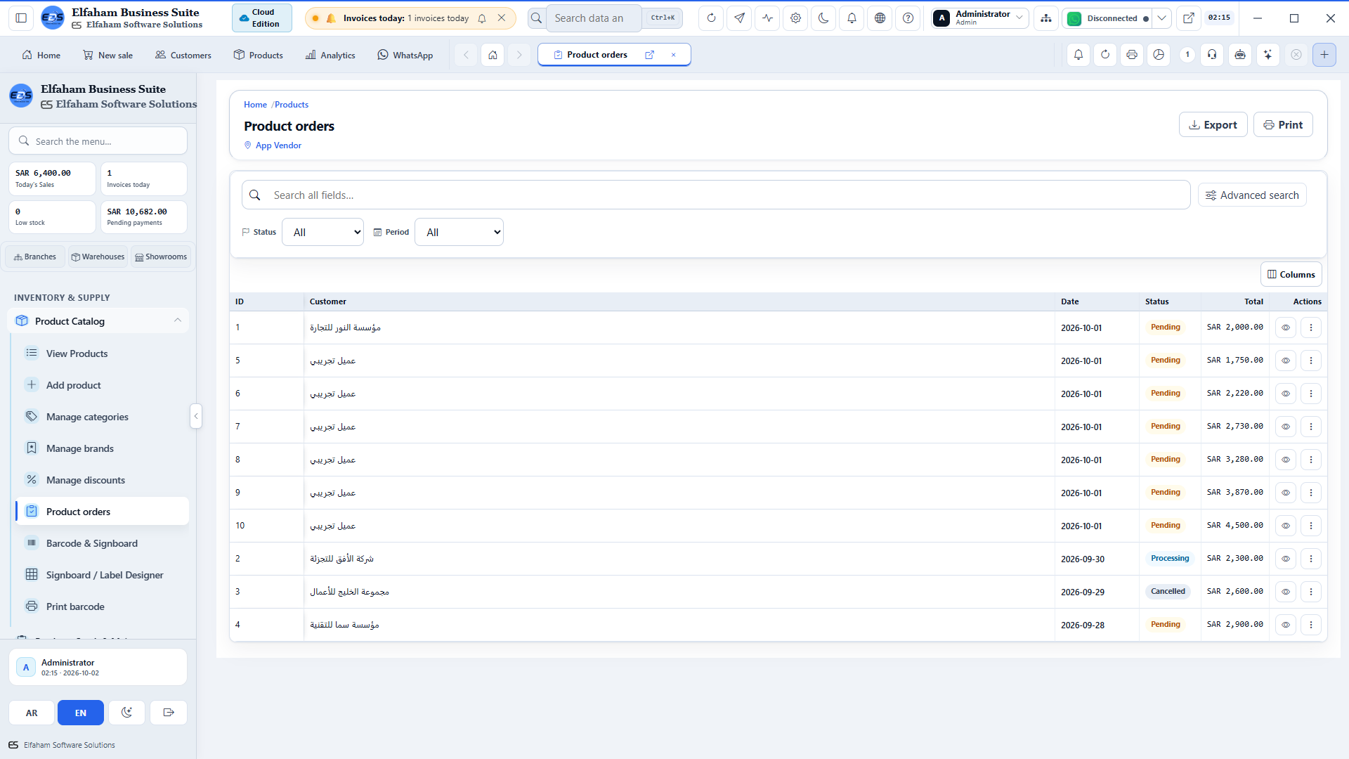 Purchase Requisitions & Orders - procurement workflow from requisition to approved order