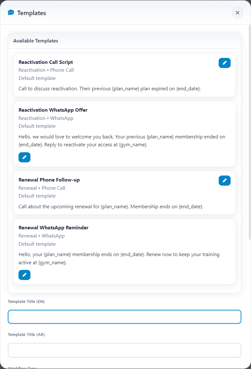 Renewal WhatsApp templates
